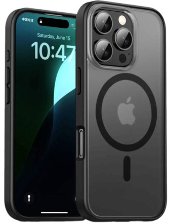 Чехол накладка для iPhone 16 Pro Max Gurdini Shockproof Magsafe (черный)
