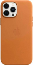 Чехол кожаный для iPhone 13 Pro Apple MagSafe (золотистая охра)