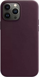 Чехол кожаный для iPhone 13 Pro Max Apple MagSafe (темная вишня)