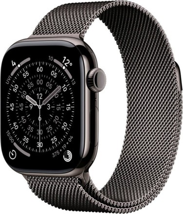 Часы Apple Watch Series 11, 46 mm, Slate Titanium Case with Slate Milanese Loop, размер S/M