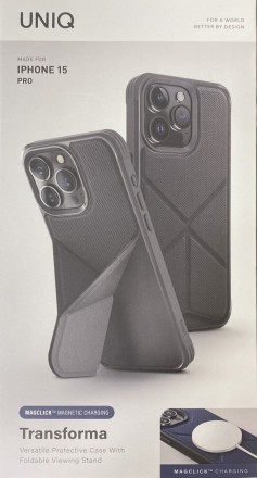 Чехол для iPhone 15 Pro Uniq Transforma Ebony Black MagSafe (черный)
