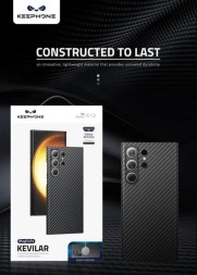 Чехол для Samsung Galaxy S23 Ultra Keephone Magsafe карбоновый из кевлара (черный)