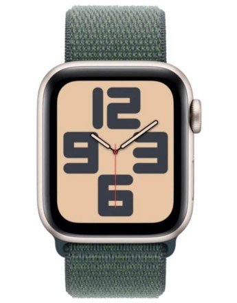 Часы Apple Watch SE 2, 44 мм ремешок Sport Loop (сияющая звезда/зеленый)