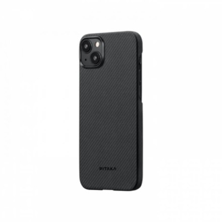 Чехол для iPhone 15 Plus Pitaka MagEZ Case 4 узкое плетение кевлар (черно-серый)