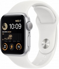 Apple Watch SE 2022, 44 мм спортивный ремешок (белый) (MNK23)